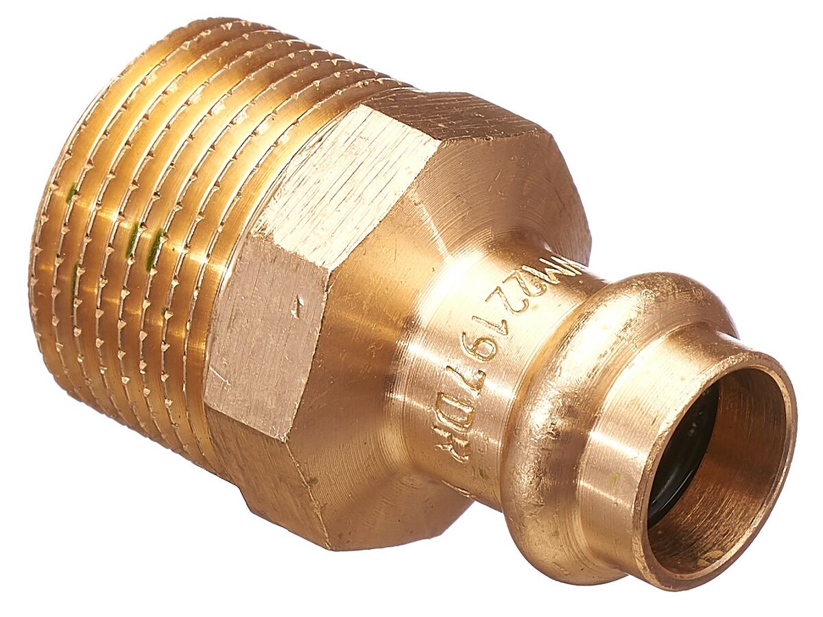 >B< Press Water Male Reducing Coupling 15mm x 3/4" BSP"