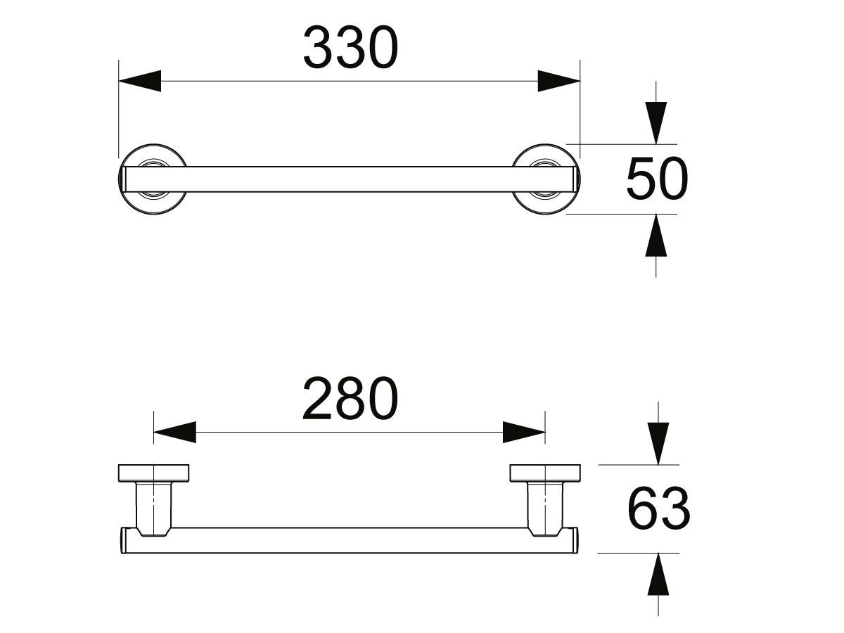 Sonia Tecno Towel Rail 320mm Chrome