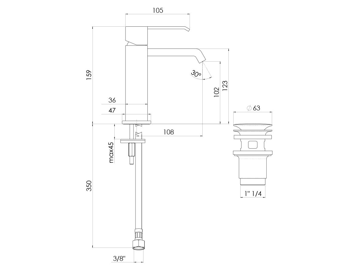 Teknobili Solido Basin Mixer Chrome (6 Star)