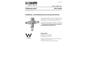Installation Instructions - Caleffi Tempering Valve
