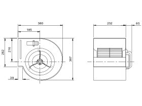 Kruger Centrifugal Fan KDD9/7 350W4P-1 3S