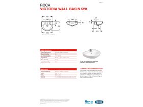 Technical Guide - Victoria Wall Basin with Fix 520mm 1 Tap Hole White