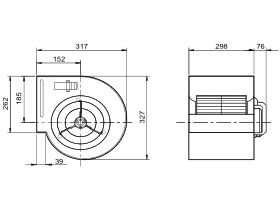 Technical Drawing - Kruger Centrifugal Fan KDD9/9T350W4P-1 3S