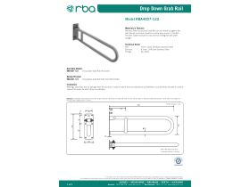 Specification Sheet - RBA Drop Down Grab Rail 850mm Satin Stainless Steel