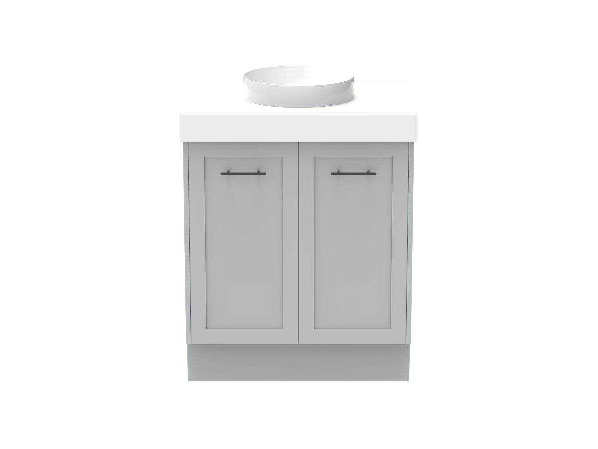 Kado Lux Door Vanity Unit 750 Floor Mount Centre Bowl Statement Top 2 Doors (No Basin)