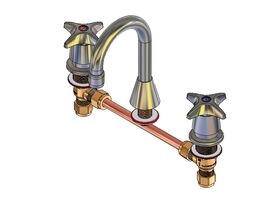 Enware CS Adjustable Basin Set Vandal Proof 1/4 Turn with Spout (3 Star)