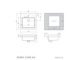 Seima Kyra Square Above Counter Inset 1 Taphole Basin