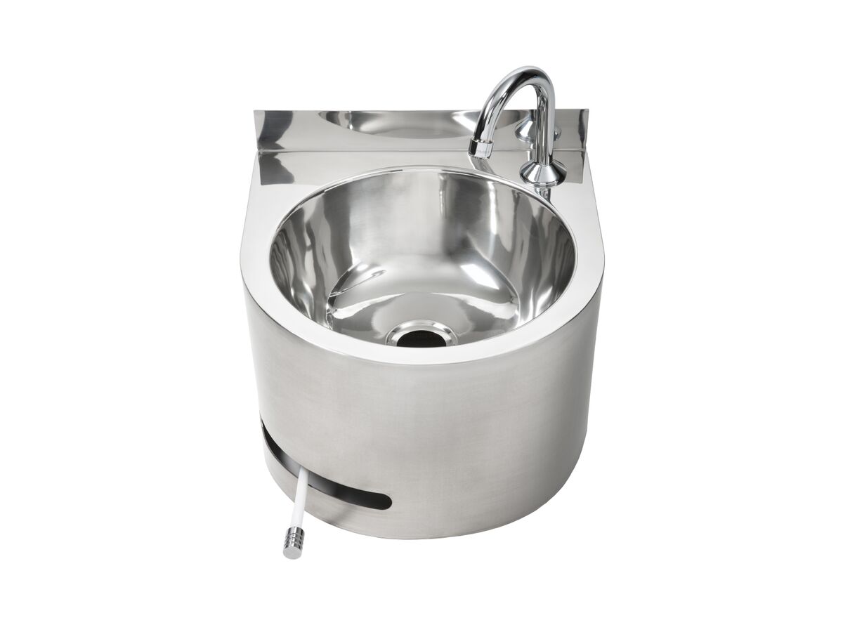Knee Operated Round Basin Pre Plumbed Includes Temp Valve Complete from ...