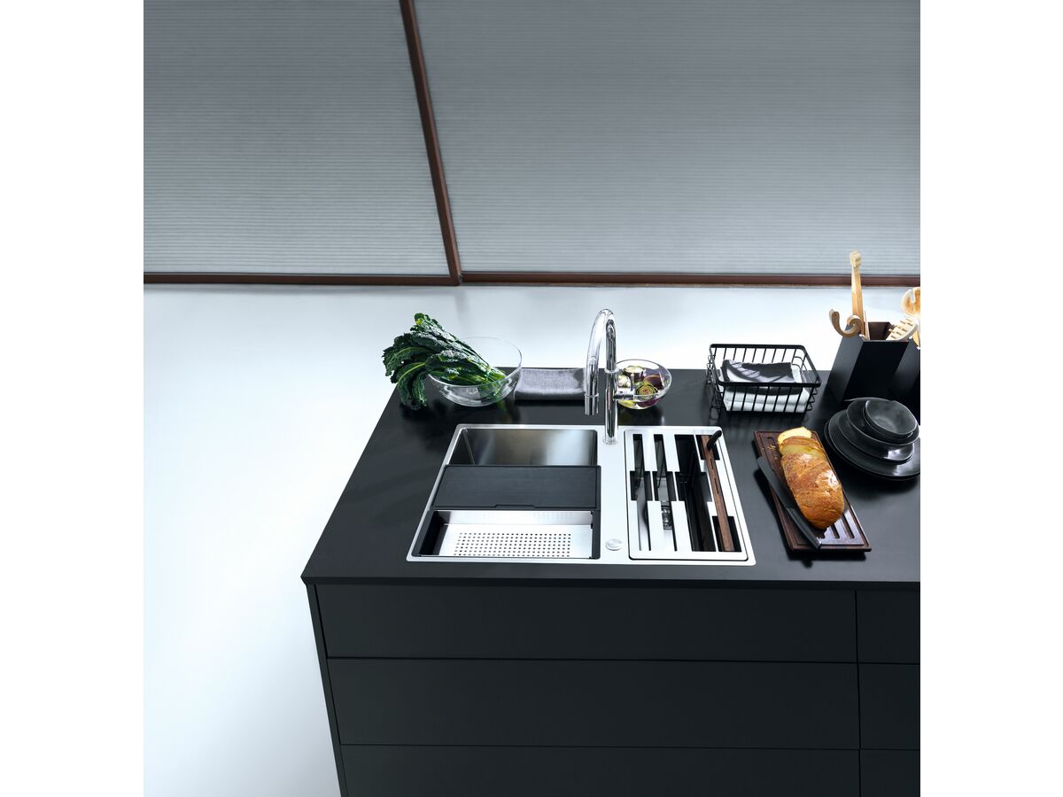 Franke Bow Prep Centre Flushmount Double Bowl Sink Stainless Steel