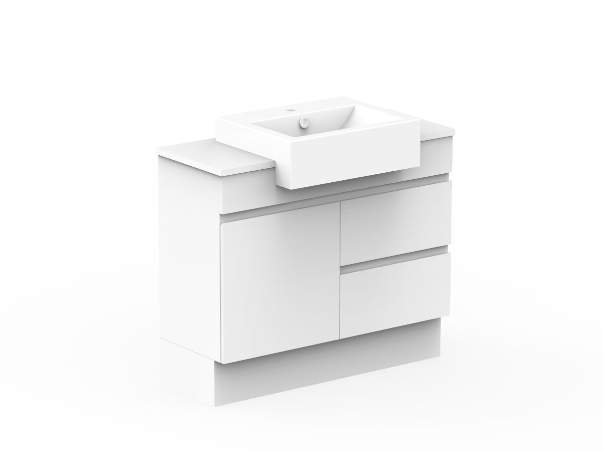 Posh Domaine Plus 900mm Floor Mount Vanity Unit SemiRecessed Centre