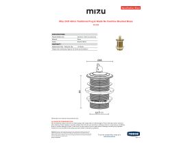 Specification Sheet - Mizu Drift 40mm Traditional Plug & Waste No Overflow Brushed Brass