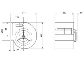Kruger Centrifugal Fan KDD9/7T184W6P -1 3