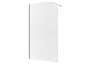 Hero - Kado Lux Frameless Curved Left Fluted Panel with Wall Channel 1200mm Chrome