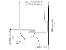 Caroma Care 200 Bottom Inlet Toilet Suite S Trap with Caravelle Double Flap Seat White (4 Star)