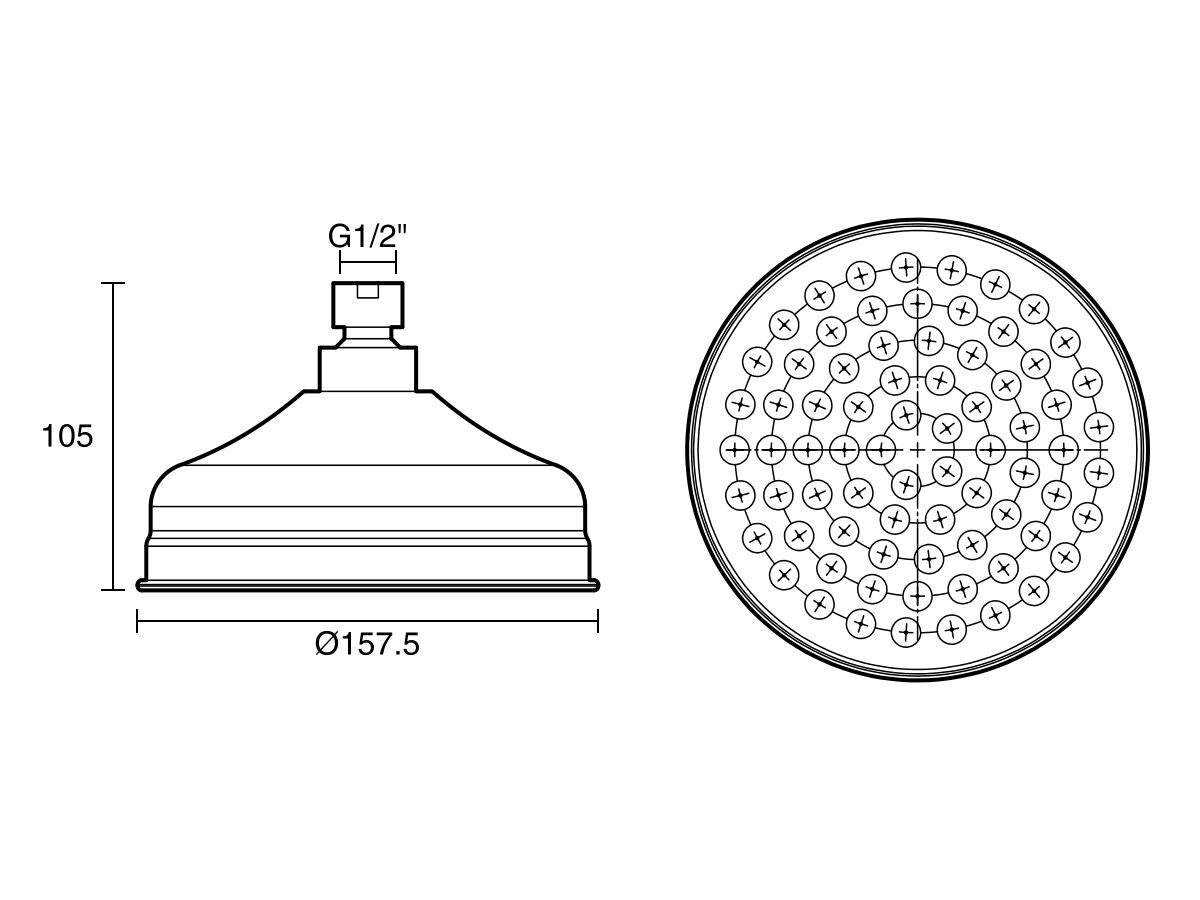 Milli Monument Edit Shower Rose Only 158mm Brushed Gunmetal (3 Star