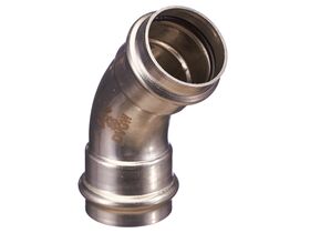 >B< Press Stainless Steel Elbow 45 Degree x 35mm