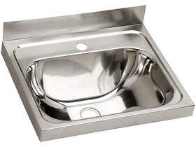 Dura Hand Basin Stainless Steel 70mm Centre 1 Taphole 500X420