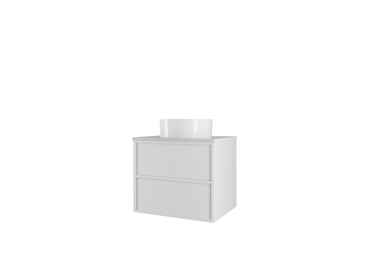 Kado Aspect Wall Hung Vanity Unit 600mm 2 Drawer Corian 20mm Top
