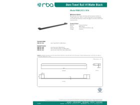 Specification Sheet - Oken Towel Rail 1 600mm Matte Black