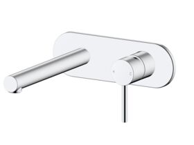 Mizu Drift Wall Basin/Bath Mixer Tap Set Straight Spout Chrome (6 Star)