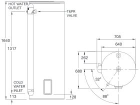 RheemPlus 315L 3.6kW Single Element Electric Hot Water System