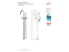 Technical Guide - Scala Floor Mount Mixer Curved Outlet with Handshower Chrome (3 Star)