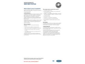 Warranty - Weathermatic Weather Station