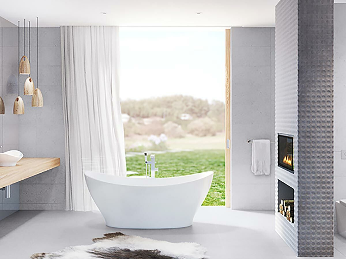 Caroma Cupid Freestanding Bath 1700mm White from Reece