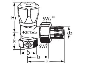 Heimeier Radiator Valve Right Angled