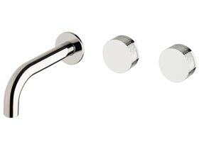 Milli Pure Wall Bath Hostess System 160mm Right Hand with Diamond Textured Handles Chrome
