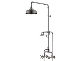 Milli Monument Edit Exposed Twin Telephone Shower Set Cross Handles Brushed Gunmetal (3 Star)