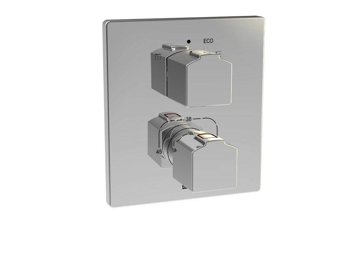 L90-T Concealed Thermostatic Shower Mixer with Diverter Chrome Trimset
