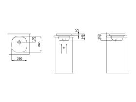 LAUFEN Ino Semi Inset Basin with Overflow No Taphole 350mm White