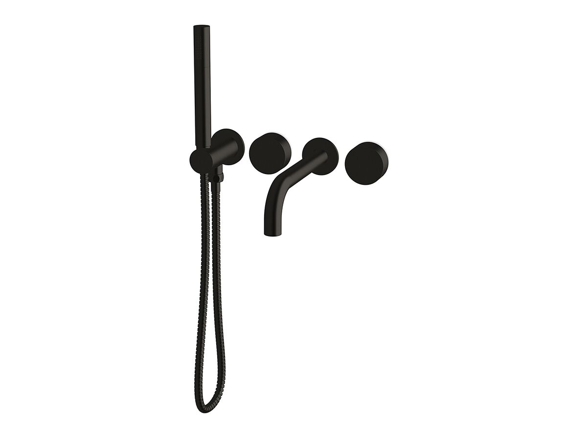Milli Pure Progressive Bath Mixer System with Handshower Right Hand Matte Black