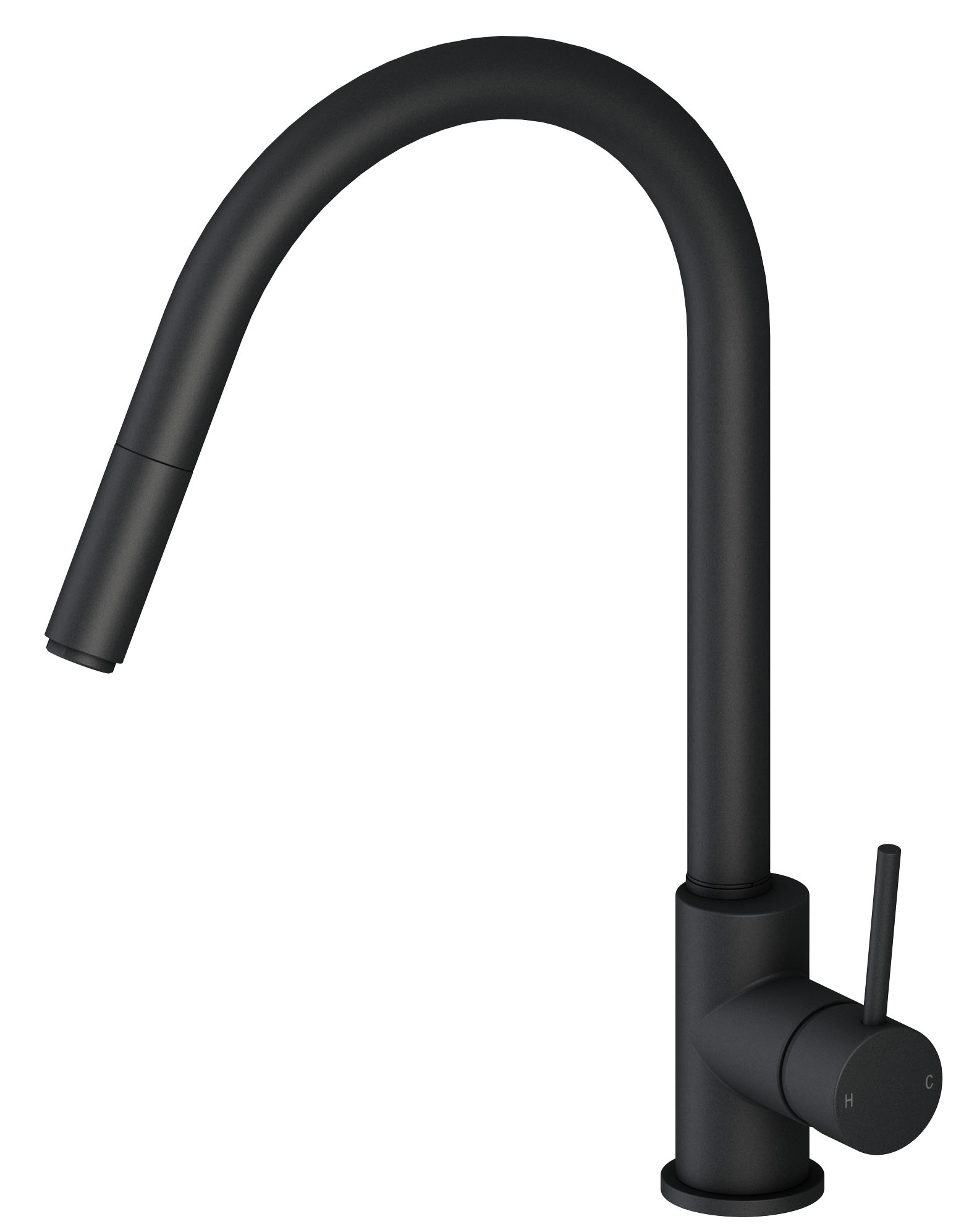 Mizu Drift MK2 Gooseneck Pull Out Sink Mixer Tap Matte Black (4 Star