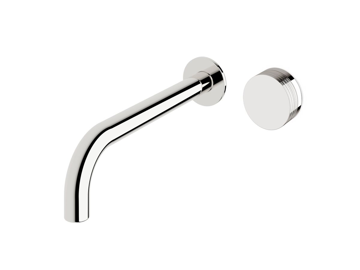 Milli Pure Progressive Wall Basin Mixer Tap System 250mm with Cirque Textured Handle Chrome