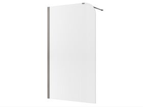 Hero - Kado Lux Frameless Curved Left Fluted Panel with Wall Channel 1200mm Brushed Gunmetal