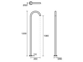 Scala Floor Mounted Basin Outlet Curved