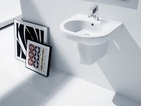 Victoria Wall Basin with Fix 520mm 1 Tap Hole White