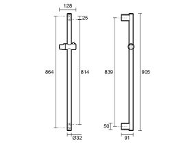 Mizu Drift Assisted Living Shower Rail Straight