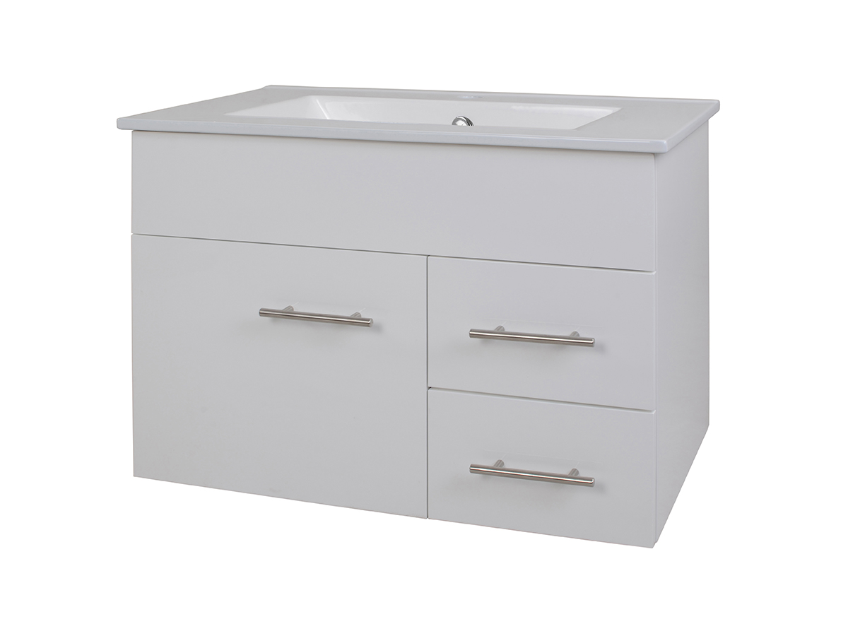 Posh Bristol MK2 750mm Wall Hung Vanity Unit Centre Bowl 1 Door and 2 ...