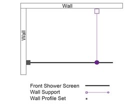 Kado Lux Fixed Shower Screen Panel and Wall Support 1000mm Chrome