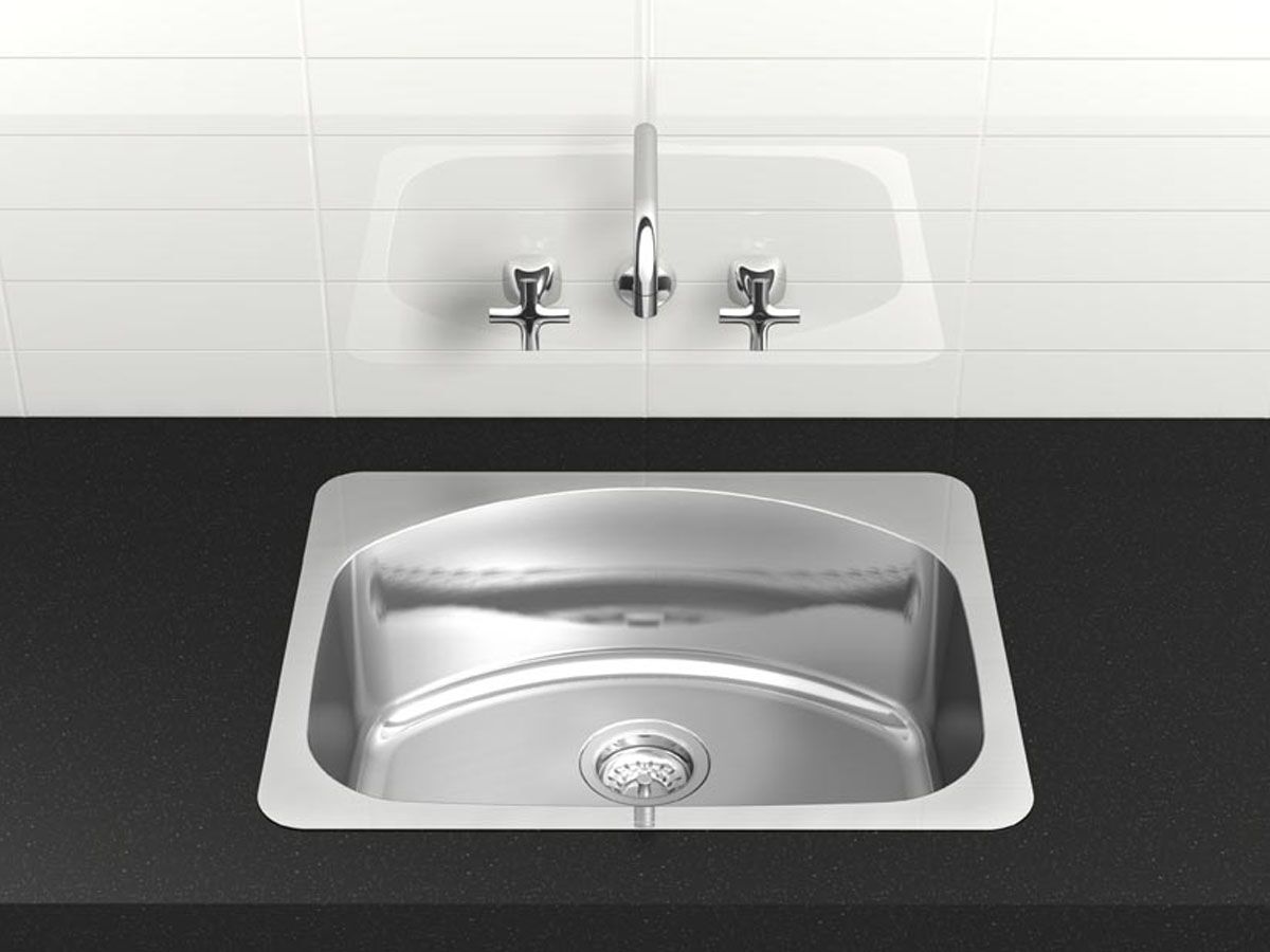 Edgeline Flushline Laundry Trough No Taphole Stainless Steel