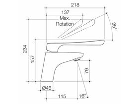 Caroma Care Plus Basin Mixer with Care Handle Chrome