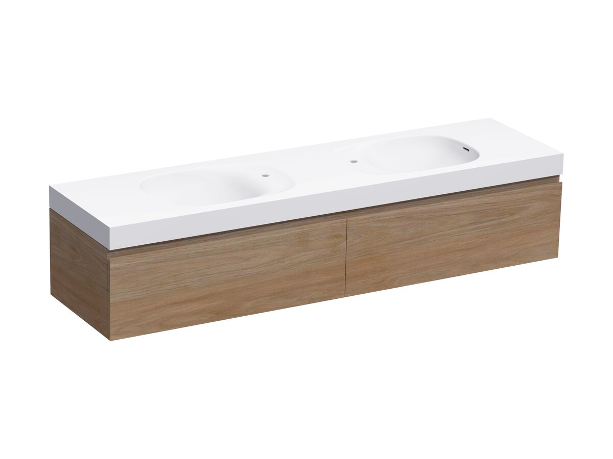 Kado Lussi 1800mm Wall Hung Vanity Unit Double Bowl with Two Soft Close