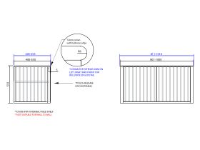 ISSY Custom Cloud I 801-1000mm x 400-550mm x 510mm Wall Hung Vanity Unit 2 Touch Latch Doors (No Basin)