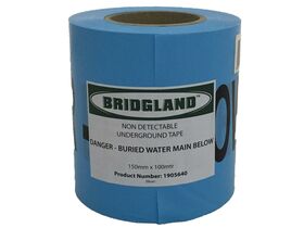 Bridgland Non-Detectable Tape Watermain Blue 150mm x 100mtr
