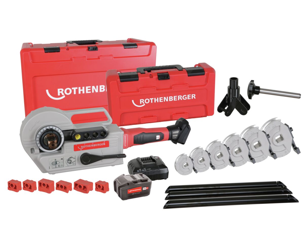 Rothenberger Battery Robend 4000E Pipe Bender Set (includes 5 x bending segments, 8AH battery & charger)
