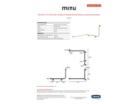 Specification Sheet - Mizu Drift 1110 x 1030 x 600 x 90 Degree Accessible Grab Rail Modular Left Hand Brushed Brass