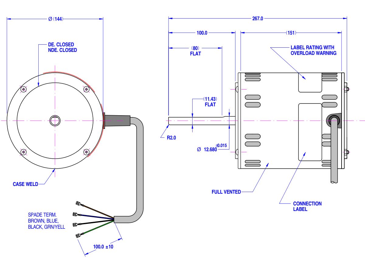 Fasco Fan Motor 240V 950W 80855BRVA-A16S